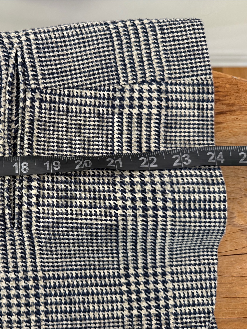 Vtg Lauren Ralph Lauren Linen Houndstooth Blazer Jacket CBK Navy Beige Womens 12 - Picture 8 of 8